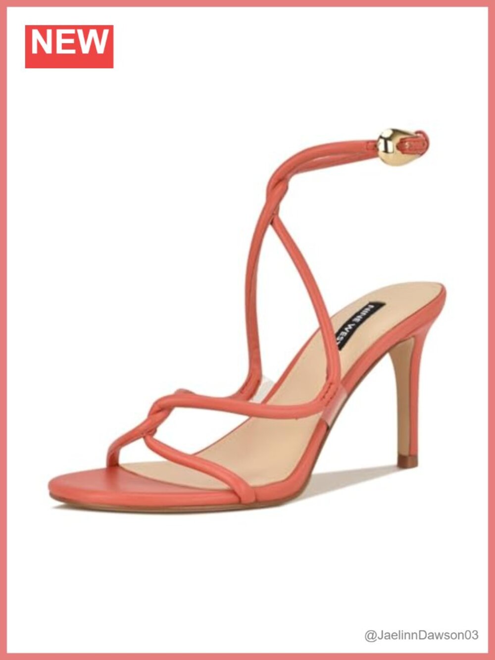 Nine West Heeled Sandals Stiletto Ankle Strap Faux Leather Dress Shoes